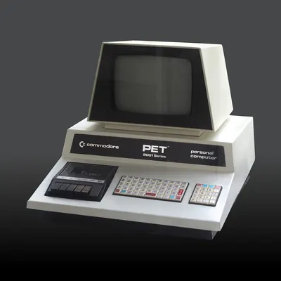 A Commodore PET 2001 with its integrated display and cassette drive.