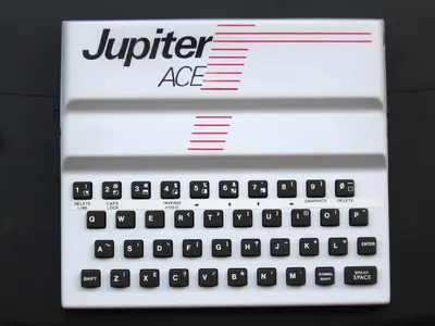 A restored Jupiter Ace home computer.